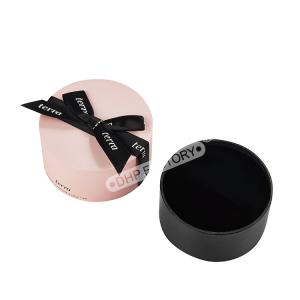 Durable Round Cardboard Gift Box With Bowknot For Jewelry Ring Packaging