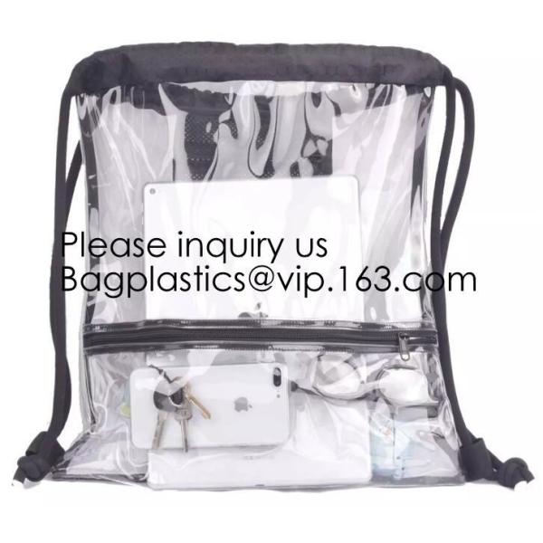 Quality Drawstring Bags, Waterproof Small Clear Bag For Stadium Colleges Sport Event Work Concert Security Approved wholesale