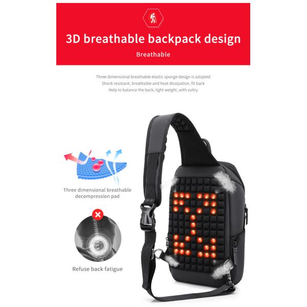 High quality custom logo men's fashion waterproof business sling bag shoulder bag chest bag