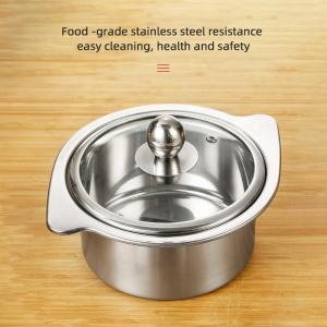 New Design Silver Kitchen Small Stock Pot Stainless Steel Shabu Shabu Induction