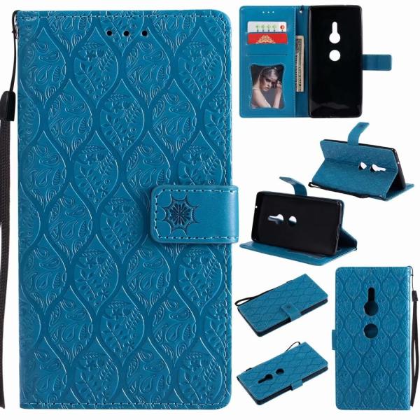 Quality Sony XZ2 Leather Protective Case with Flower Embossed Pattern wholesale