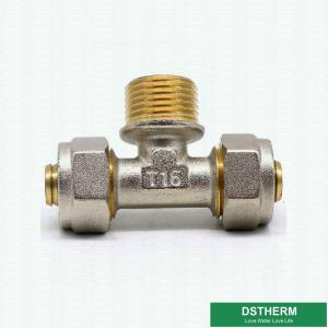 Customized Male Threaded Tee Compression Brass Fittings Screw Fittings For Pex