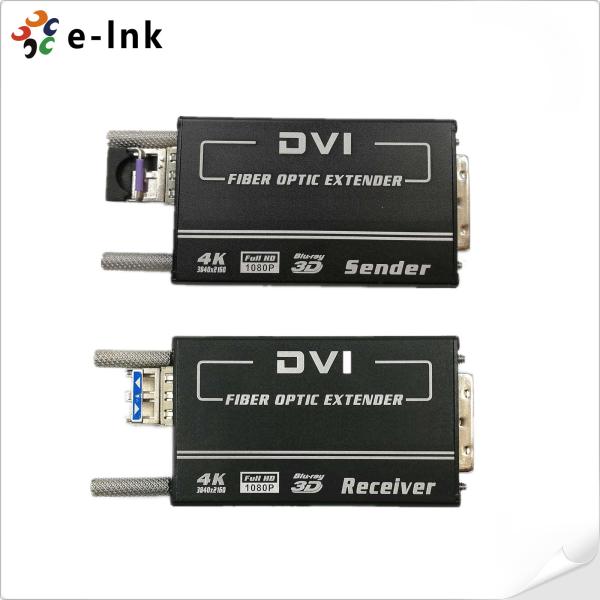 Quality Mini 4KX2K DVI Fiber Transceiver  MM 300M  Auto EDID wholesale