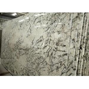 Blue Cream White Granite Slabs , Prefabricated Smooth Stone Slab Countertop