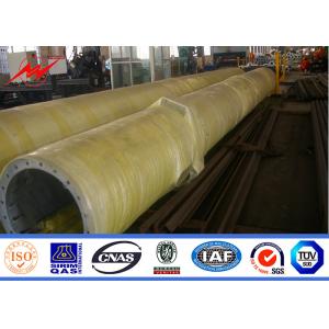 Tubular Telecommunication Monopole Transmission Tower With Powder Coating