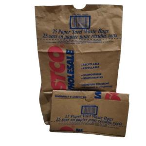 Custom Lining Kraft Paper Lawn And Leaf Bags Collecting Waste