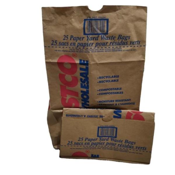 Quality Custom Lining Kraft Paper Lawn And Leaf Bags Collecting Waste wholesale