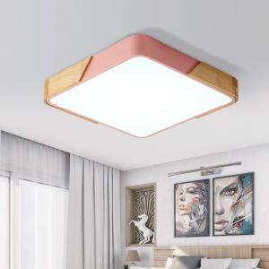 Square Wood veneer ceiling light fixtures for ndoor home Lighting Fixtures (WH
