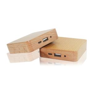 Color Printing Logo Wireless Portable Power Bank , 10400mAh Bamboo Power Bank
