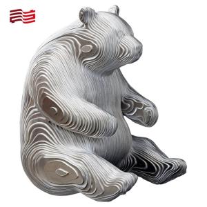 Cheap Custom Color Life-size Bronze Animal Sculpture Hand-forged Stainless Steel Panda Statues for sale