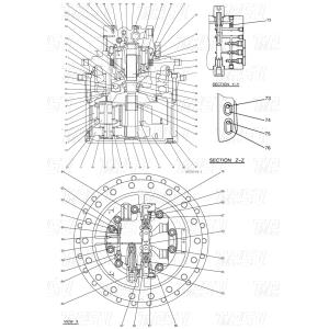 Black Color LC15V00026F1 SK350-8 Excavator Final Drive Catalog Parts for