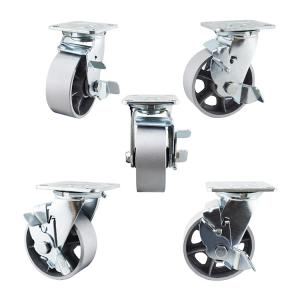 Side Lock 230kg Hollow Core 5 Inch Swivel Heavy Duty Braked Castors With Brake