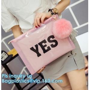 Disposable Waterproof Transparent Toiletry Clear Pvc Cosmetic Zipper Slider Bag,