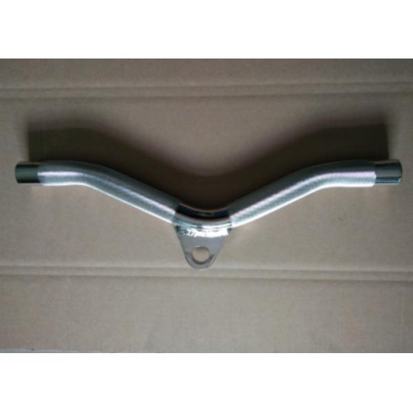 Quality 460mm Gym Equipment Parts Silver Alloy Pull Handle Bars For Pulling / Pushing Exercise wholesale