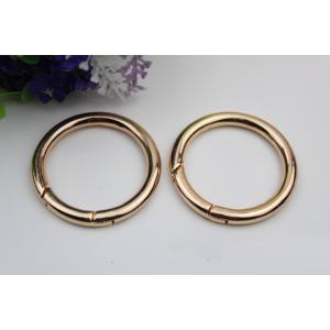 Custom high quality 40 mm light gold round shape spring snap hook for bags