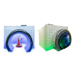 White Inflatable Photo Booth With Camera Customized Internal RGB Light