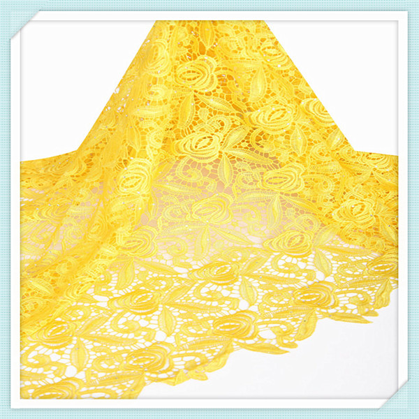 China factory price high quality embroideries guipure lace fabric for nigerian wedding