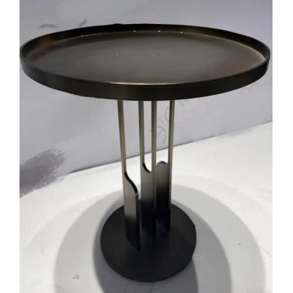 Quality Custom Stainless Steel Hover Round Tray Coffee Table , Black Antique wholesale
