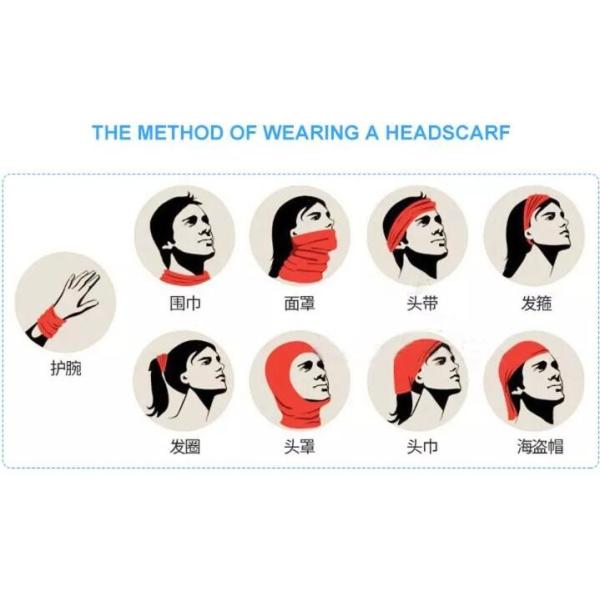 multi choice women head scarf printed colorful face mask custom logo/size bandana,Sport Strapping Seamless Custom Gaiter Whi