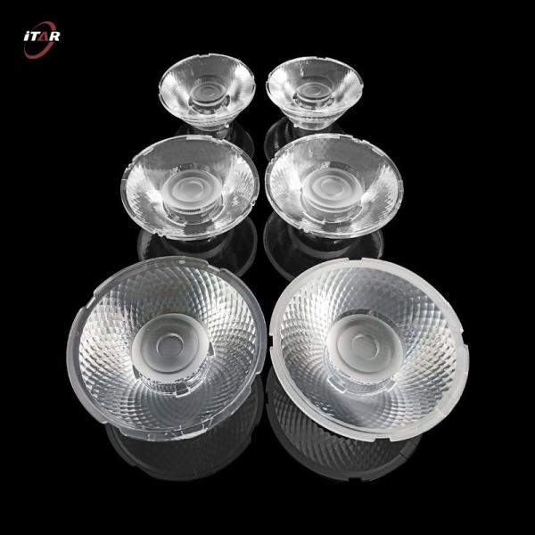 Quality 35mm Round LED Optical Lenses 4 In 1 PMMA PC Material For Focus Light wholesale