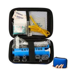 Portable EVA First Aid Kit with Zipper Closure and Four Extraction Cup Sizes for