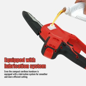 Mini Chainsaw 6-Inch Cordless with 2 Battery - 21V Handheld Electric Small Power