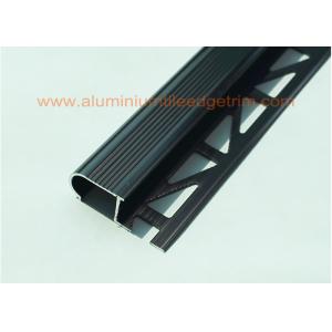 China Anodized Black Metal Stair Nosing For Tile With Curved Edge Long Lifespan on sale