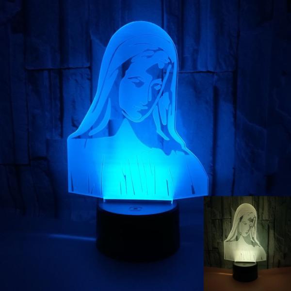 Quality Virgin Mary 3D night Lights Colorful Touch LED Vision Decorative Atmosphere 3D Small Table Lamp wholesale