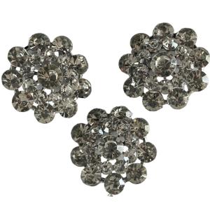 38L Fancy Plastic Buttons Faux Diamond With Metal Shank For Shirt Diy Material