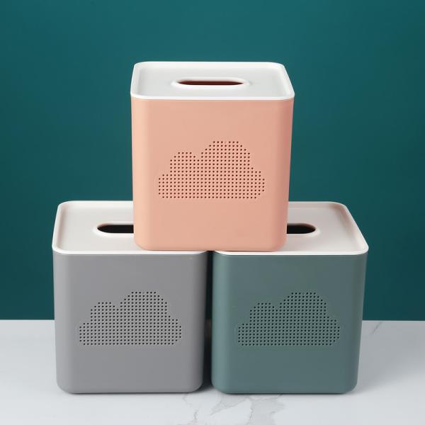 159g Plastic PP Square Bedroom Paper Tissue Box Non Burr 13cm