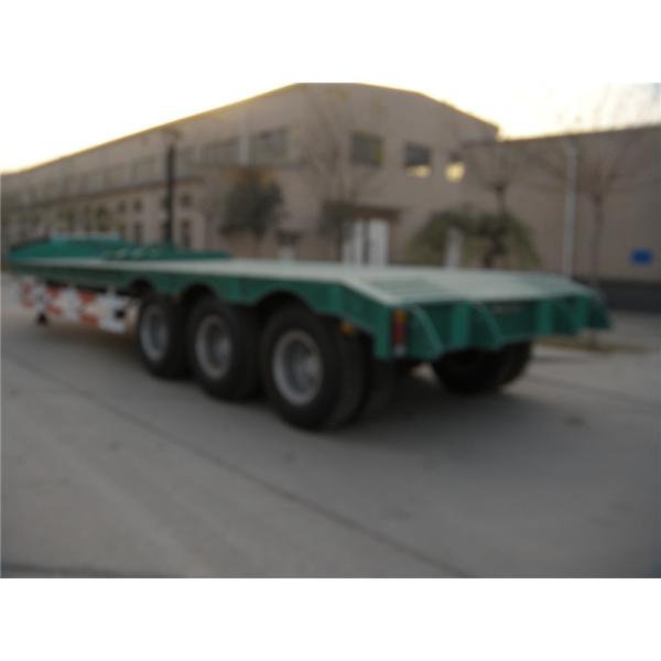Quality 3 Axles Manual Semi Trailer Trucks Low Bed , Two Single Cargo Truck wholesale