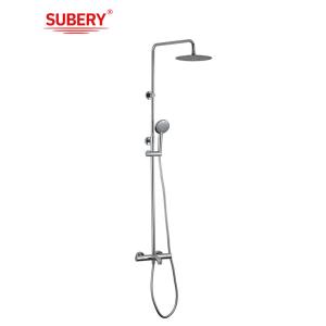 Chrome Brass Thermostatic Faucets OEM Round Rainshower Handshower Temperature