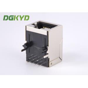 Front Pin Integrated Magnetics RJ45 Modular Jack With Copper Alloy Shell
