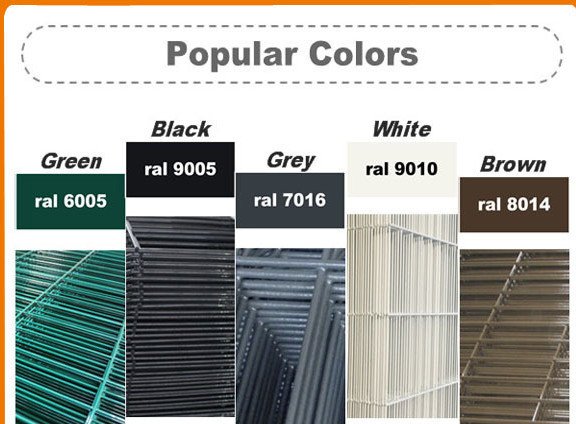 Double Horizontal Wire Welded Arched Mesh Fence, Hot Dipped Galvanized and