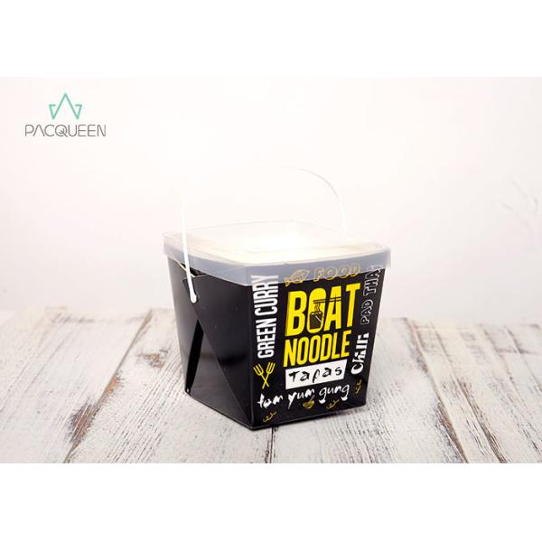 Quality Noodle Paper Takeaway Boxes With Plastic Containers / Handle Custom Printed wholesale