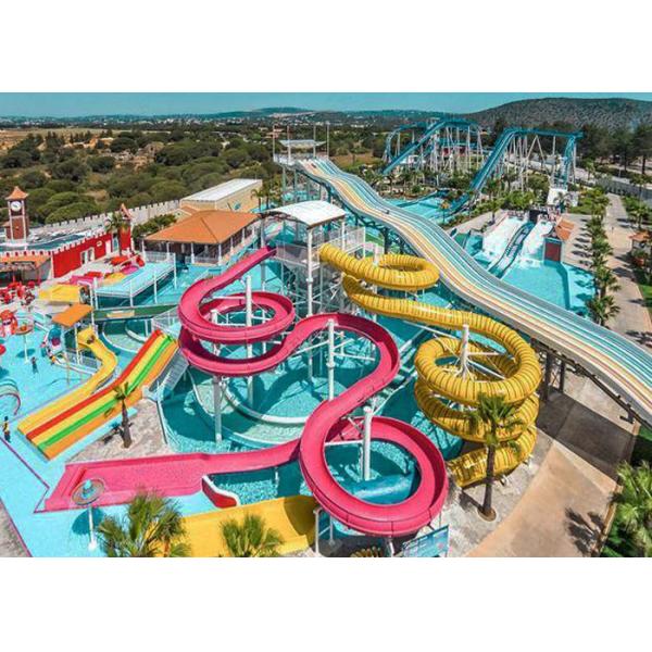 Custom Speed Slide Outdoor Commercial Water Park Equipments Fiberglass Slides For Adult