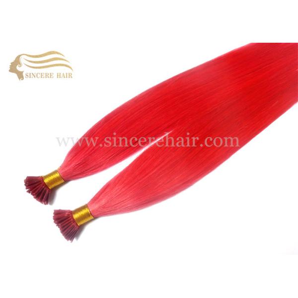 50 CM Pre Bonded I Tip Hair Extensions - 1.0 Gram Straight Red I-Tip Remy Hair