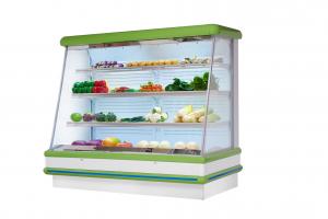 Cheap Remote System Two Meter Long Vegetable Display Fridge Green / Black / White Color for sale