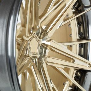 Customized 2 piece super deep dish concave brushed bronze polished wheel rim for