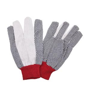 Anti-Slip C39W 10OZ PVC Dotted Work Gloves With Cotton Canvas Liner For Working