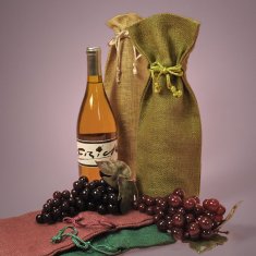 Simple Jute Resuable Wine Bag Wine Gift Bags with Drawstring Closure