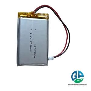 High Discharge Lipo Battery Pack 803860 Li-Polymer Battery 2000mAh 3.7v