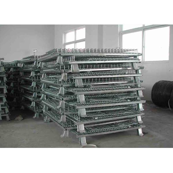 Quality Foldable Collapsible Wire Mesh Cage Panels With Front Drop Gate / 4 Casters wholesale