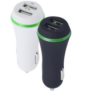 China Shenzhen Universal Dual Ports Quick USB Car Charger Double USB Fast Car LED Luminous car charger on sale