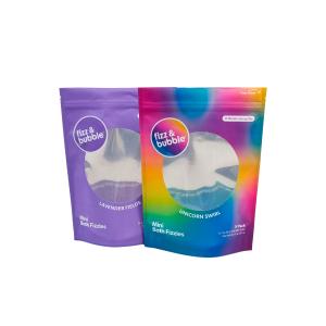 China Custom Stand Up Bath Salt Bags 1000pcs MOQ PET/PE/AL Material on sale