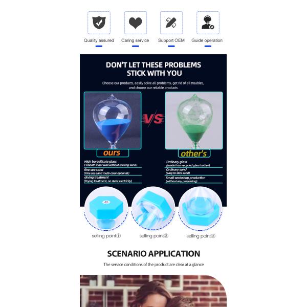 Kids Sand Timer Hourglass Plastic Hexagonal Hourglass Free Sample