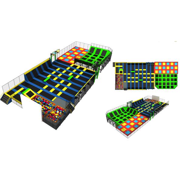 Quality 750M2 China Supply Luxury Indoor Trampoline/Bungee Park With Dodge Balls Basketball Foam Pit wholesale