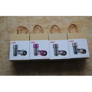 2.4 A dual USB Interfaces Stainless Steel In-Car Charging Adaptor