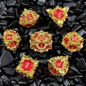 Lotus Metal Dice Set DND Dungeons And Dragons TRPG Polyhedral COC D6 Board Game