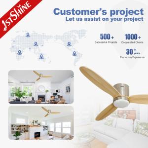52" Modern Wood Blades Ceiling Fan with Lights and Remote Control Standard Wind
